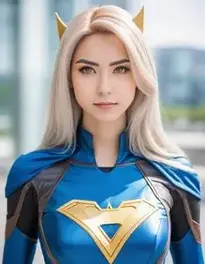 Cosplay Superheroine face swap