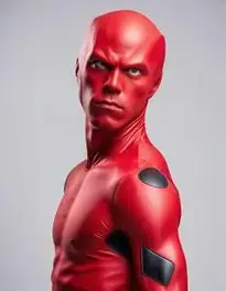 Red Guy Cosplay face swap