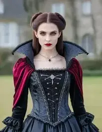 Vampire Costume Black Dress Face Swap