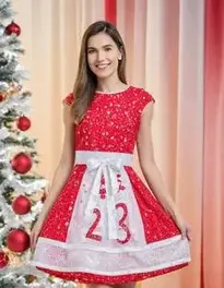 Red And White Dress For Christmas Party Face Swap