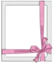 Transparent Silver Photo Frame with Pink Bow