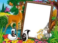 Cute Kids Photo Frame with Wild Animals