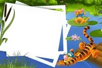 Kids Transparen Photo Frame with Tiger and Kanga