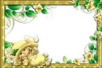 Transparent Photo Frame with Cute Girl