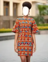 Woman Trendy Ankara Short Gown Dress Face Swap Woman Trendy Ankara Short Gown Dress Face Swap