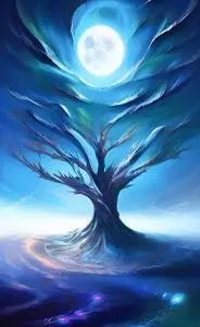 tree mystical moon fantasy phone wallpaper