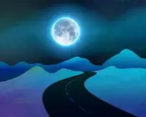 Moon Moonlit Road background wallpaper