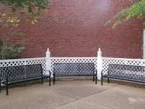 brick wall background bench rest wallpaper