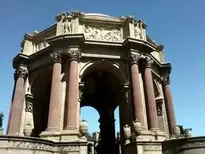 Pillars Elaborate Palace Of Fine Arts background wallpaper