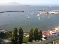 San Francisco Alcatraz Aquatic Park background wallpaper