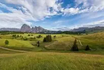 Dolomites Hiker Landscape background wallpaper