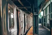 Indoors Metro Platform background wallpaper