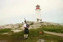 Peggy's Cove Lighthouse House background wallpaper