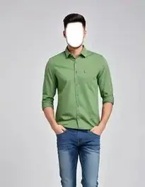 Green Shirt Combination Jeans Dress Buy Stock Photo