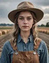 Farmer Halloween Costume Girl face swap