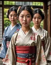 Traditional Japanese Clothing Boy And Female face swap