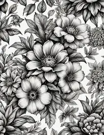 Fresco Floral Sketch Wallpaper
