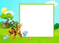 Cute Kids Transparent PNG Frame with Tiger