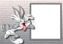 Kids Transparen PNG Photo Frame with Bugs Bunny