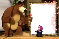 Transparent Masha and the Bear PNG Kids Photo Frame