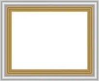 White and Gold Frame PNG Clipart