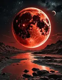 Beautiful Red Moon Wallpaper