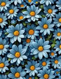 Flower Background Blue Wallpaper