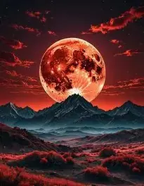 Red Moon Sky Background