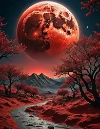Red Moon Background