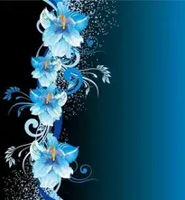 Blue Background with Flowers. Add your photos (1855x2000px)