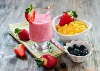 Fruit Breakfast Background. Add your photos (2000x1422px)
