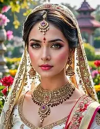 Mata Pujan Dress For Bride face swap