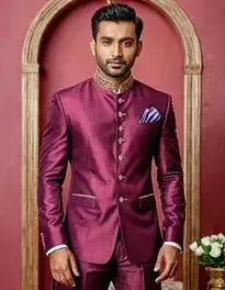 Jodhpuri Suit For Man Wine Colour face swap