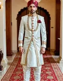 Dhoti Style Sherwani For Wedding face swap