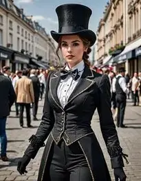 Woman Top Hat And Tails face swap