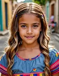 Girl Child Venezuelan Vallenato Waves Hairstyle face swap