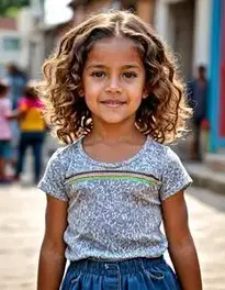 Girl Child Venezuelan Gaita Waves Hairstyle face swap