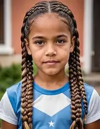 Girl Child Venezuelan Gaita Braids Hairstyle face swap