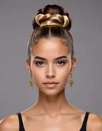 Teenage Girl Venezuelan Joropo Updo Hairstyle face swap