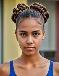 Teenage Girl Venezuelan Gaita Updo Hairstyle face swap