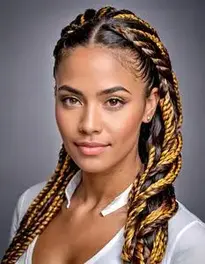 Woman Venezuelan Gaita Twists Hairstyle face swap