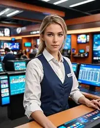 Gaming Change Persons And Booth Cashier face swap