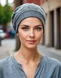 Chemo Hat For Woman face swap