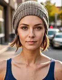 Woman Hat For Chemo Patients face swap