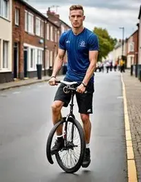 Unicycle Football face swap