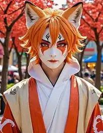 Male Kitsune Cosplay face swap