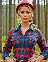 Woman Lumberjack face swap