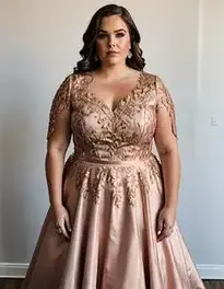 Rose Gold Wedding Dress Plus Size Face Swap