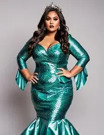 fitted lace wedding dress Zapaka Women Burgundy Plus Size Prom Dress Mermaid Off The Shoulder Formal Dress with Feathers, Burgundy / US18W main image 0