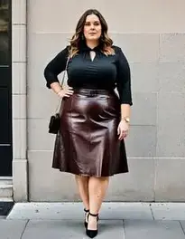 Plus Size Leather Shirt Dress Face Swap